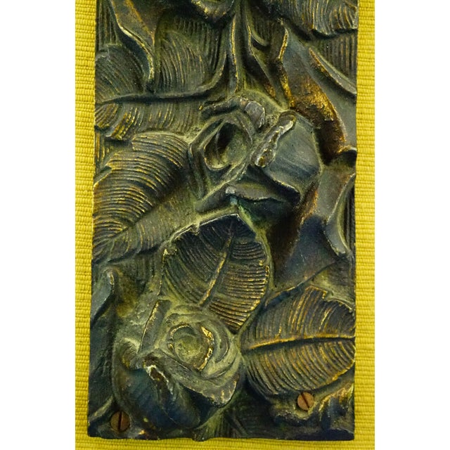 19th Century Art Nouveau Bas-Relief Flowers Panel in Bronze For Sale - Image 10 of 18