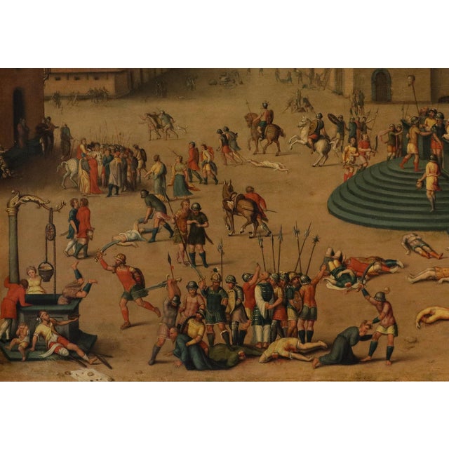 Workshop of Antoine Caron, Massacre Ordered by the Triumvirs, 17th Century, Oil Painting on Panel, Framed For Sale - Image 3 of 15