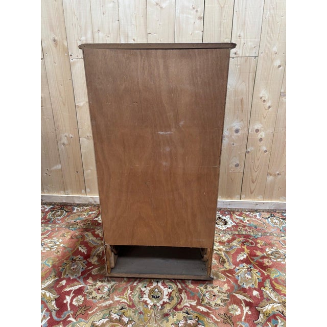 Brown Vintage Roll-Top Filing Cabinet in Oak, 1950s For Sale - Image 8 of 10