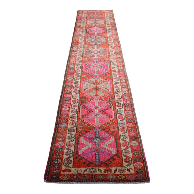 1970s Vintage Hand Knotted Tribal Kurdish Runner - 2'10' X 13'7' For Sale