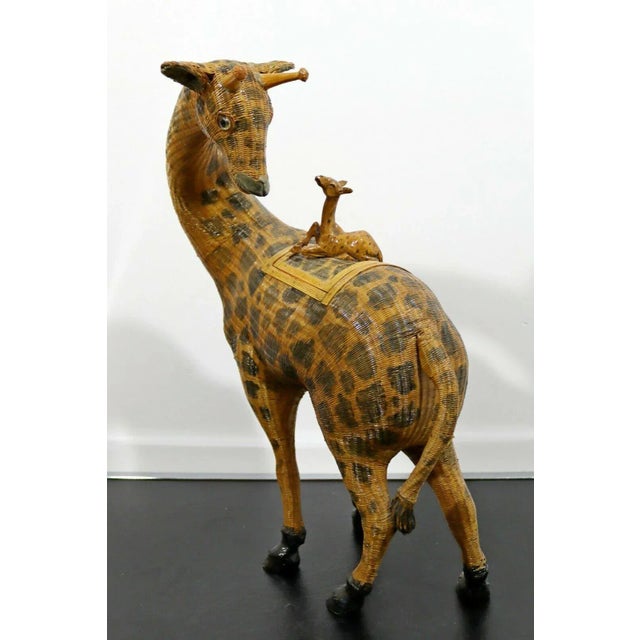 Mid 20th Century Vintage Woven Chinese Giraffe Asian Style Basket Sculpture For Sale - Image 5 of 11
