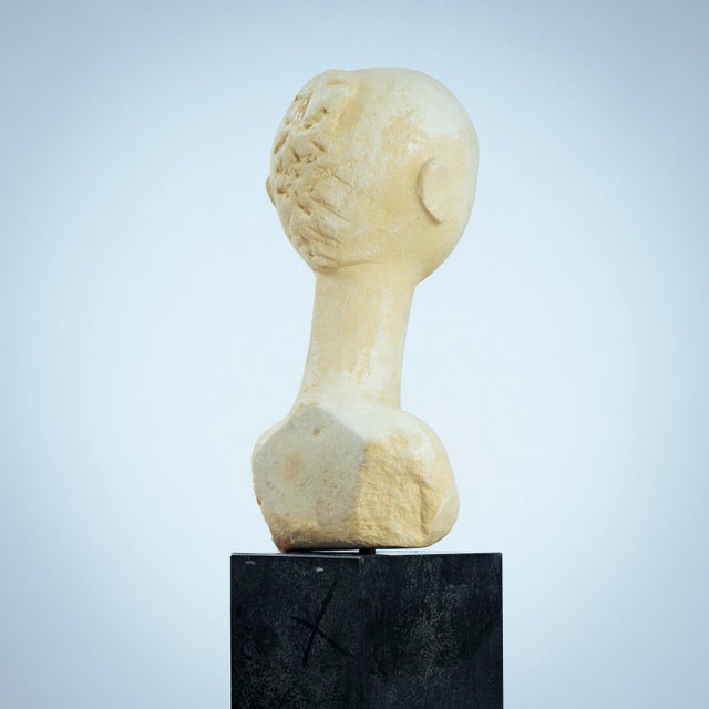 Modernist Bust Sculpture of a Woman, 1980s, Sandstone For Sale - Image 13 of 18