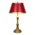 Neoclassical Solid Brass Table Lamp With Red Shade For Sale