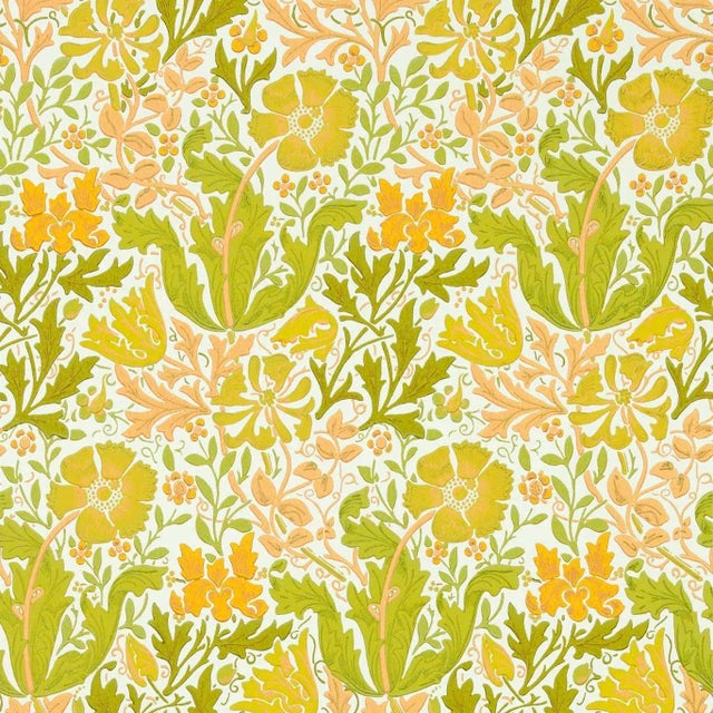 Morris & Co Compton Wallpaper in Summer Yellow - a Sample For Sale