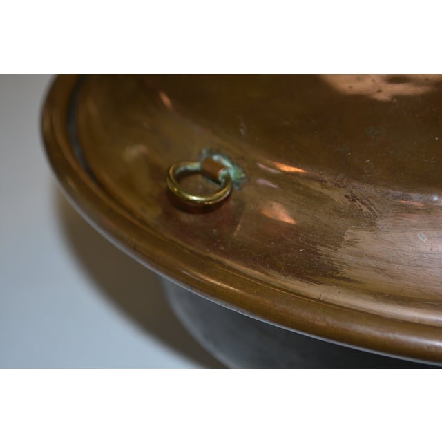 Wood Antique Copper & Wood Long Handled Bed Warmer Pan - Signed T. Hale & Co - England For Sale - Image 7 of 18