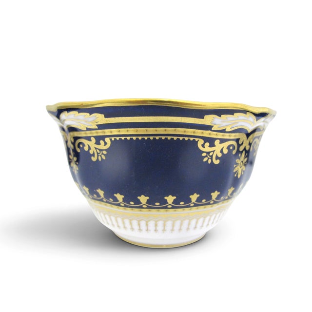 Blue Spode Lancaster Cobalt Blue R8950 Gold Gilt Fine Bone China Cup & Saucer For Sale - Image 8 of 10