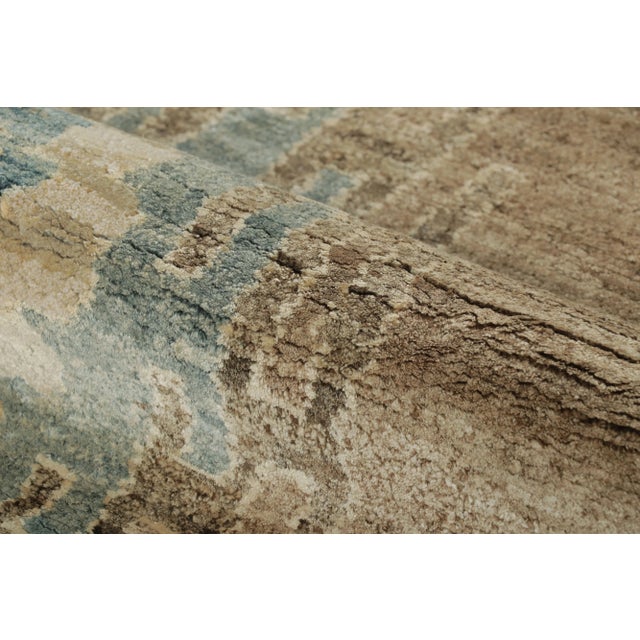 Textile Rug & Kilim Modern Classics Rug, Beige With Ice Blue Tribal-Inspired Medallions For Sale - Image 7 of 7