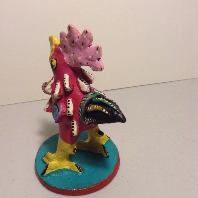 1970's Vintage "Rooster" Signed by Mexican Artist Juan Jose Ramos Medrano For Sale - Image 4 of 7