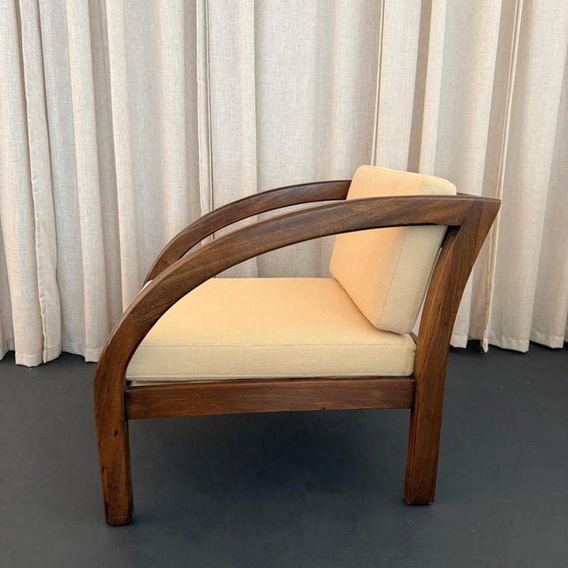 Modernage 1930s Art Deco "D" Oak Armchair by Modernage Furniture After Paul Frankl For Sale - Image 4 of 9
