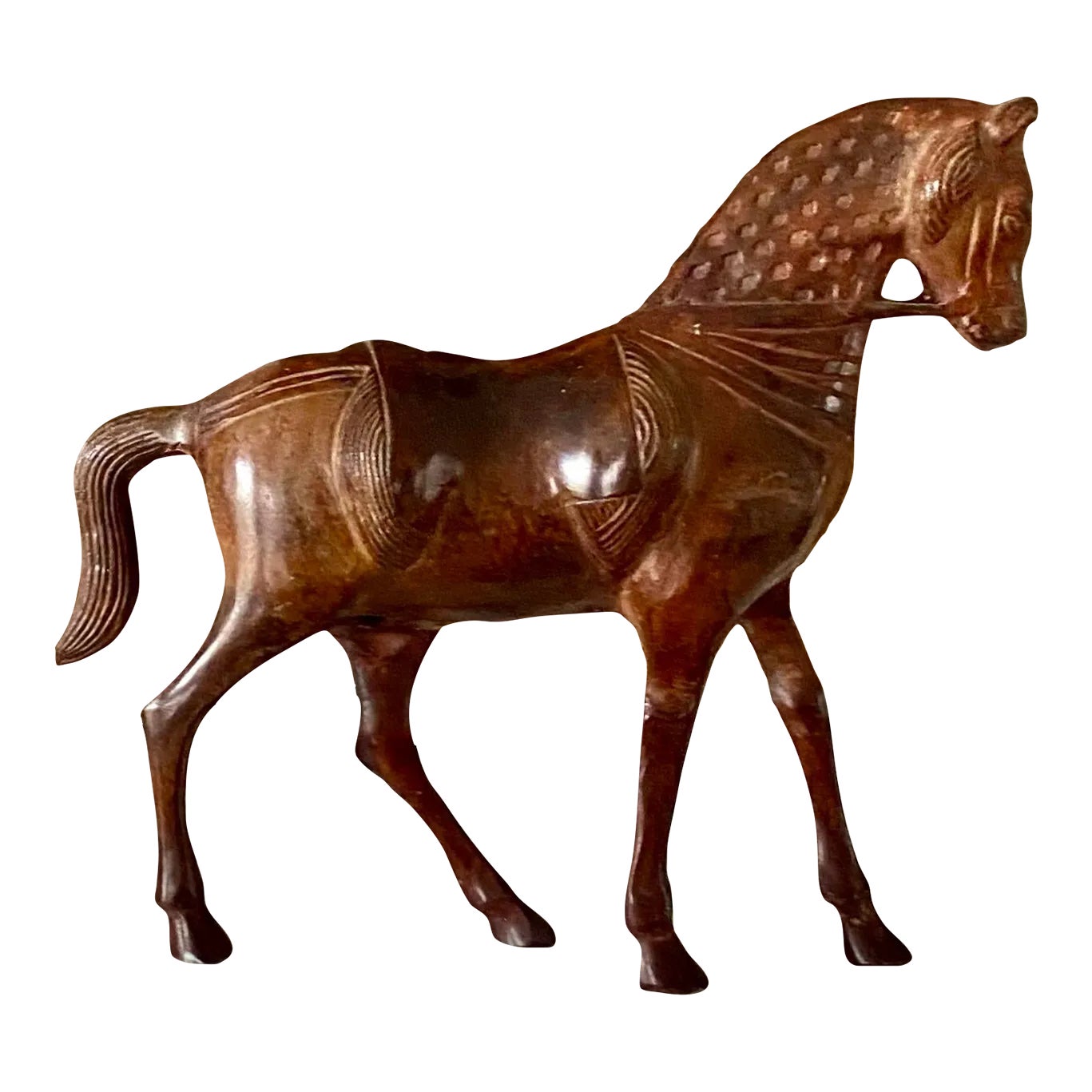 1970s Vintage Bronze Iron Horse Figurine Chairish