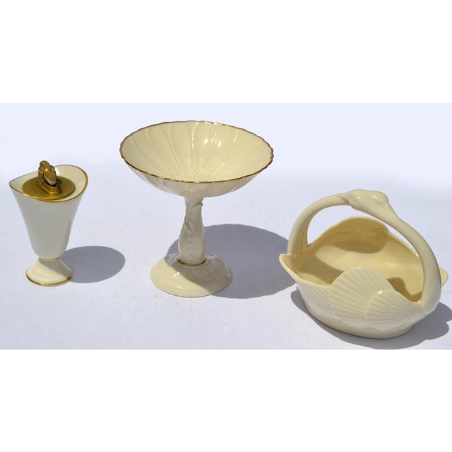 Vintage Lenox Charleston Compote Pedestal Dish Sunflower Shaped Fine Bone Ceramic For Sale - Image 14 of 14