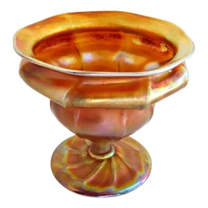Amber "Sherbet" Favrile Glass Compote by Tiffany Signed Lct New York, Circa 1905