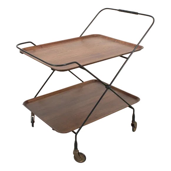 Teak and Wire Trolley by Jie Gantofta for Paul Nagel For Sale