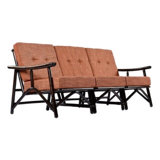 John Wisner for Ficks Reed Far Horizons Rattan Modular Sofa With End Table Set For Sale