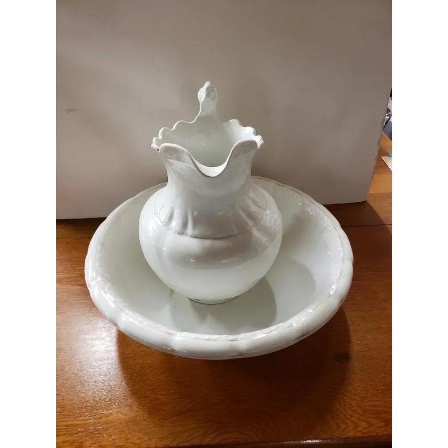 Late 20th Century Admiral Vp Company Ironstone Pitcher \u0026 Wash Basin/Bowl -  2 Piece Set | Chairish, image size:900x900