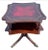 French French Regency Style Rolling Two-Tier Red Leather Top Mahogany Tea Table For Sale - Image 3 of 7