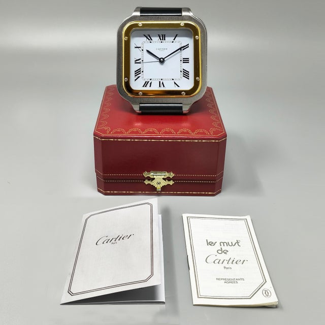 Santos Pendulette Alarm Clock by Cartier, Swiss, 1980s For Sale - Image 7 of 8