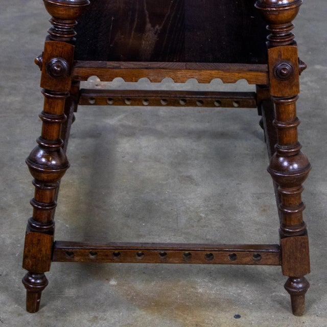 Late 19th to Early 20th Century Wilhelminian or Jacobean Revival Oak Side or Lamp Table With 2 Tier Design For Sale - Image 11 of 18