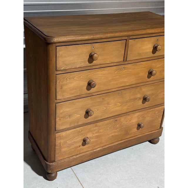 Victorian Antique Pine Two Over Three Drawers - Chest of Drawers From England For Sale - Image 3 of 18