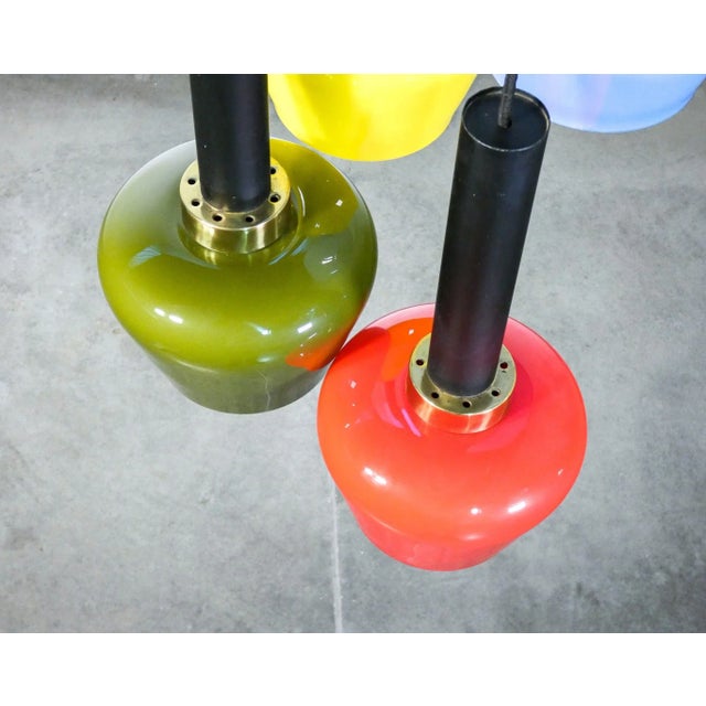 Italian Colorful Chandelier, 1970s For Sale - Image 6 of 9