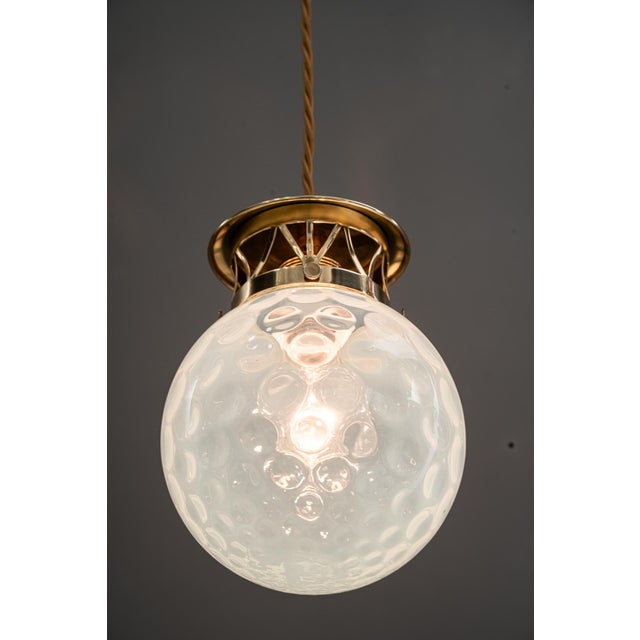 Pendants with Loetz Glass Shade attributed to Koloman Moser for Bakalowits & Söhne, 1908 For Sale - Image 3 of 18