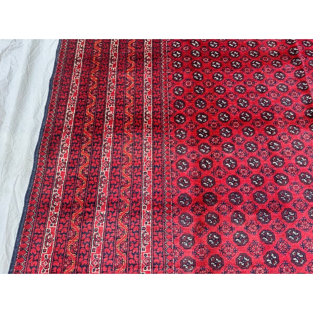 Red Fine Red Tekke Bokhara Hand-Knotted Wool Rug - 6'6" X 9'6" For Sale - Image 8 of 11