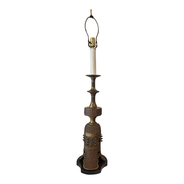 1950s Bronze Asian James Mont Style Lamps For Sale