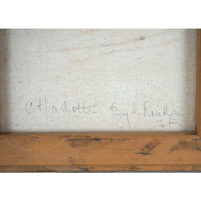 Mid Century Portrait Charlotte With Flowers by Irina Belotelkin Roublon For Sale - Image 4 of 5