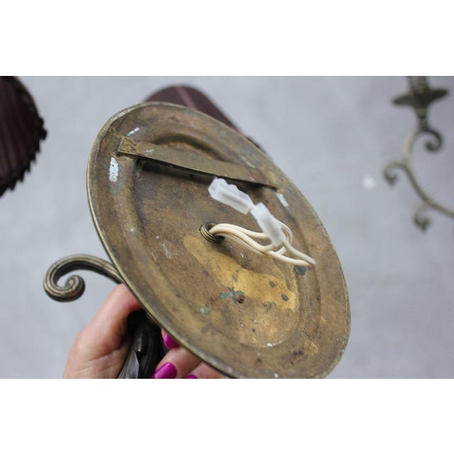 Brown Edwardian Wall Sconces, 1940s, Set of 2 For Sale - Image 8 of 11