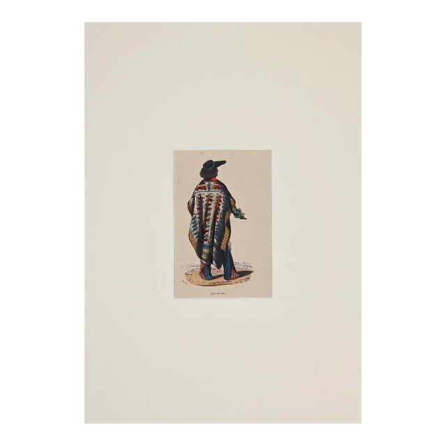 Unknown, Man from Puebla, Lithograph, 1849 For Sale