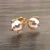 Traditional Diamond Large Akoya Pearl Earrings 14k Gold 9.25 mm Certified For Sale - Image 3 of 14