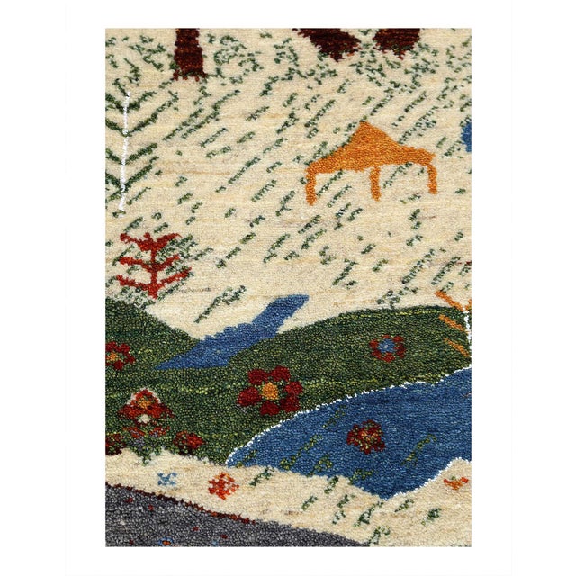 This Gabbeh rug is has been knotted by hand in southern Persia. Thus, it counts to the most valuable Gabbeh ever made. Not...