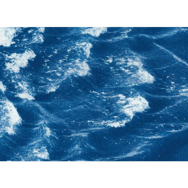 2020 "Rolling Waves Off Sidney" Seascape Cyanotype Diptych on Watercolor Paper by Kind of Cyan - Set of 2 For Sale - Image 10 of 12