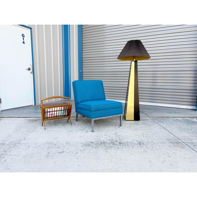Metal Pair of Mid-Century Chrome Slipper Lounge Chairs Styled After Knoll, 1960s For Sale - Image 7 of 14