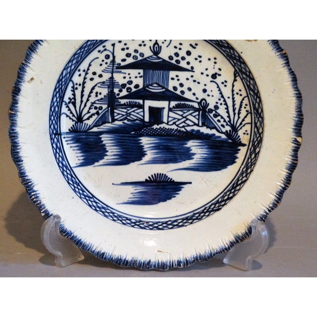Antique English Pearl Ware Chinoiserie Plate For Sale - Image 4 of 6