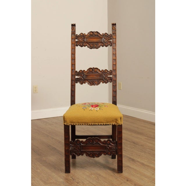 Renaissance Antique Renaissance Revival Carved Accent Chair For Sale - Image 3 of 13