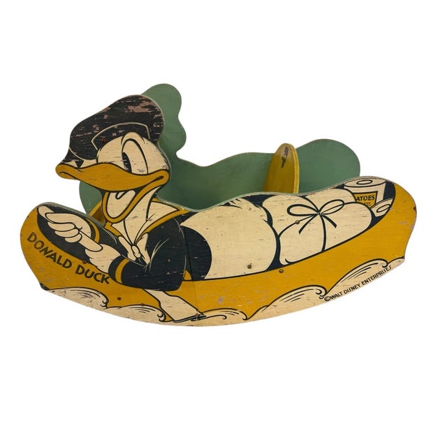 American Antique Walt Disney Donald Duck Rocker - Rare! For Sale - Image 3 of 8
