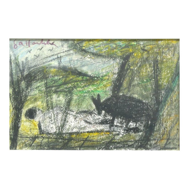 M-108533 - Original Charcoal Drawing by N. Gattamelata - 1970s 1970s For Sale