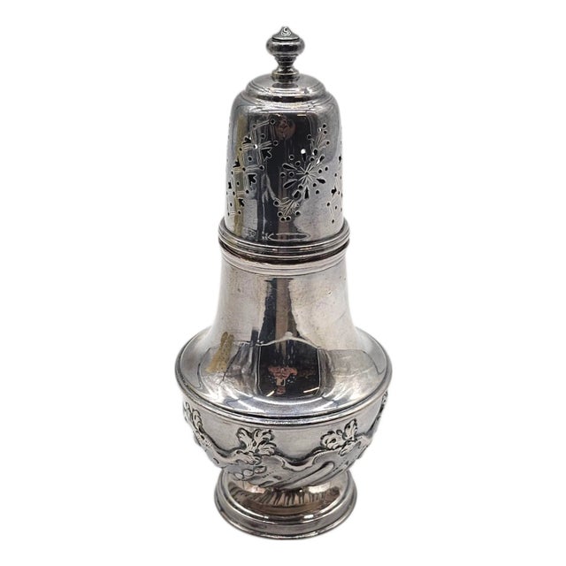 Antique English Silver Plate Muffineer Sugar Caster With Pierced Lid – JFR Ltd. For Sale