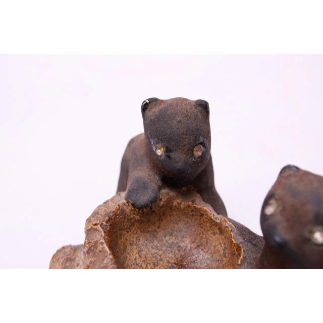 Vintage Chalkware Bear Cub Sculpture For Sale - Image 9 of 12