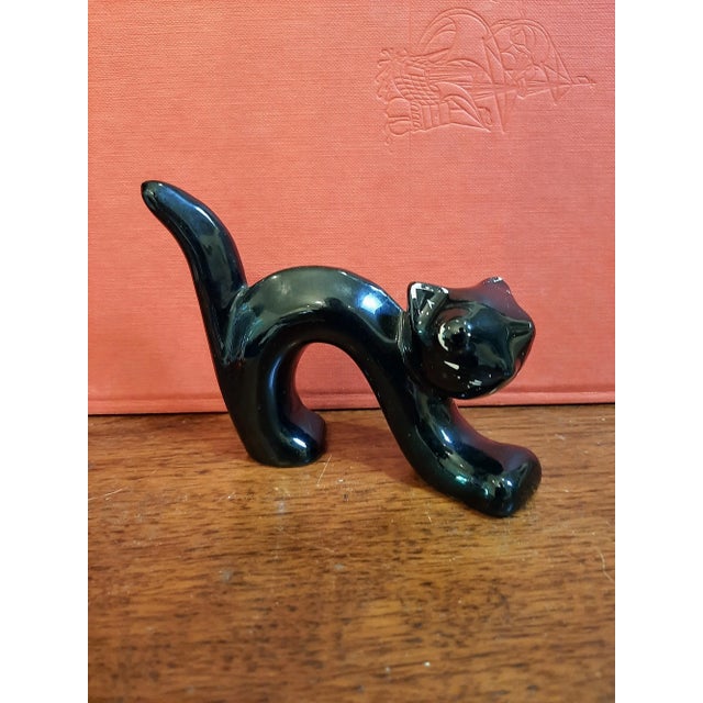 Mid 20th Century Ceramic Black Halloween Cat Kitty For Sale - Image 5 of 5