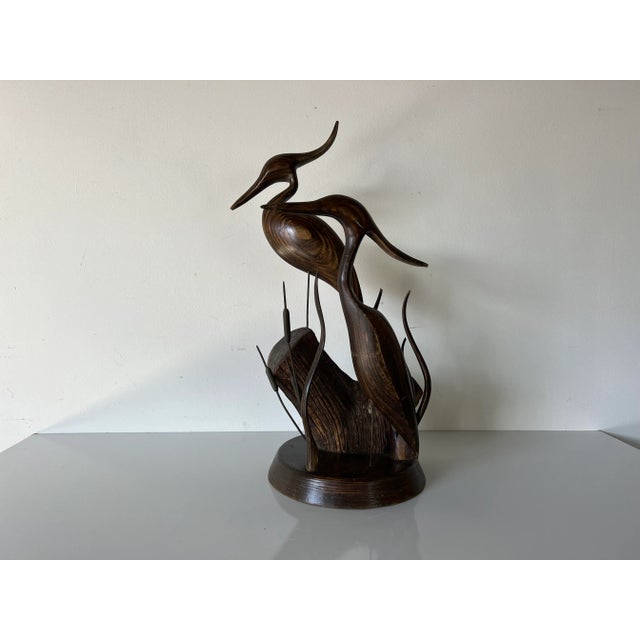 Vintage Carved Wood Heron Bird Sculpture For Sale - Image 13 of 13