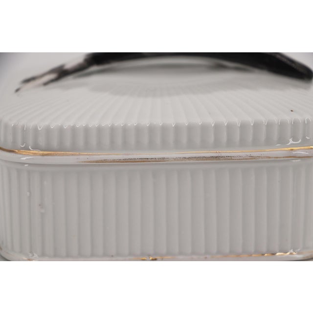 Antique 1800s Austrian Hand Painted Porcelain Lidded Sardine Box For Sale - Image 9 of 14