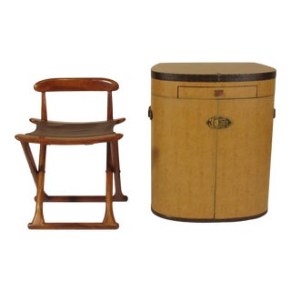 1990s Campaign Style Vanity & Chair - a Pair For Sale