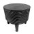 Unique modern black finish solid heavy acacia wood side table / stool. Carved swirling wave design around sides resembling...