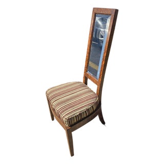 Mastercraft(attrib.) Postmodern High-Back,Glass Pane, Faux Burlwood Chair, Ca. Early 1980s) For Sale