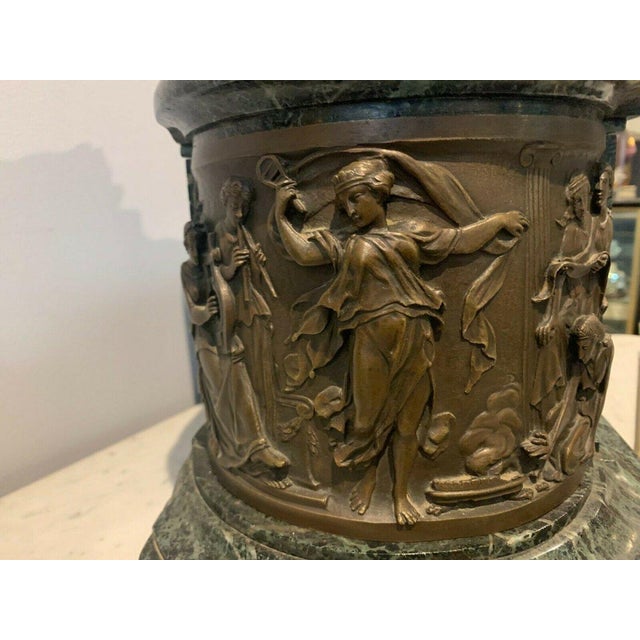 Metal Bronze and Marble Clock by J. Feuchere for Gauthier, 19th Century For Sale - Image 7 of 16