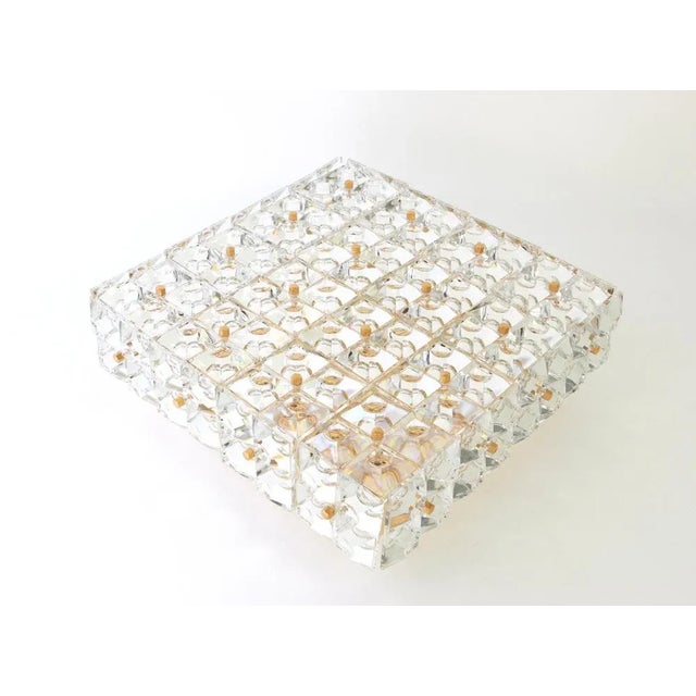 Large Flushmount Faceted Crystal Light Fixture from Kinkeldey, Germany, 1970s For Sale - Image 15 of 17