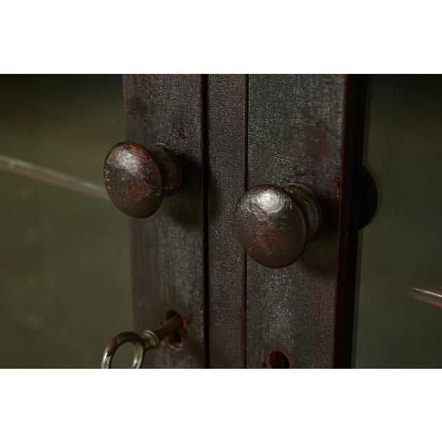 Wood Stickley Brothers Style Antique Arts & Crafts Mahogany Double Bookcase Cabinet, Circa 1900 For Sale - Image 7 of 12