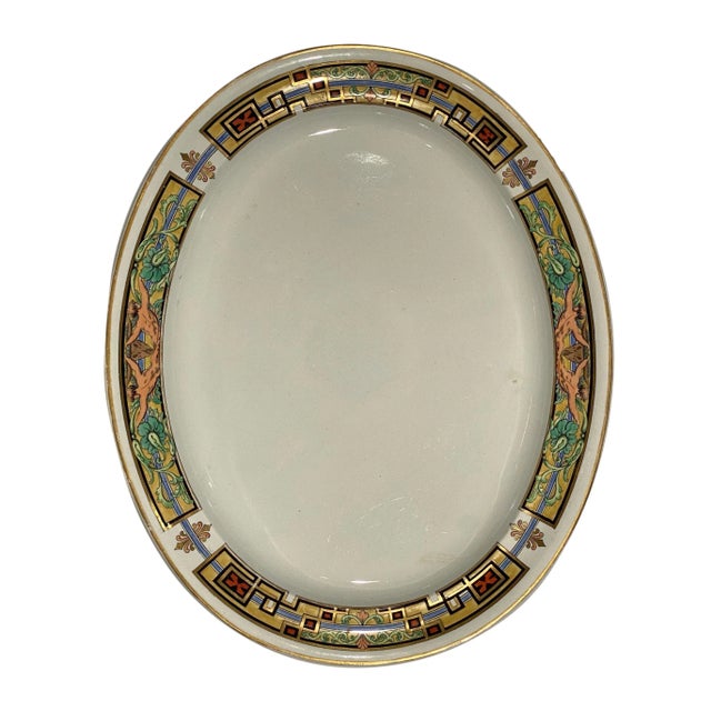 White Large Wedgewood 1930's Art Deco Platter - Hand Painted and Signed - Clarence IV For Sale - Image 8 of 8